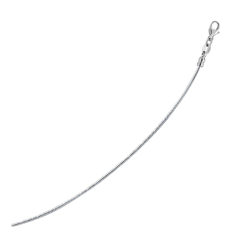 Bids.com 14k White Gold Necklace in a Round Omega Chain Style Necklaces