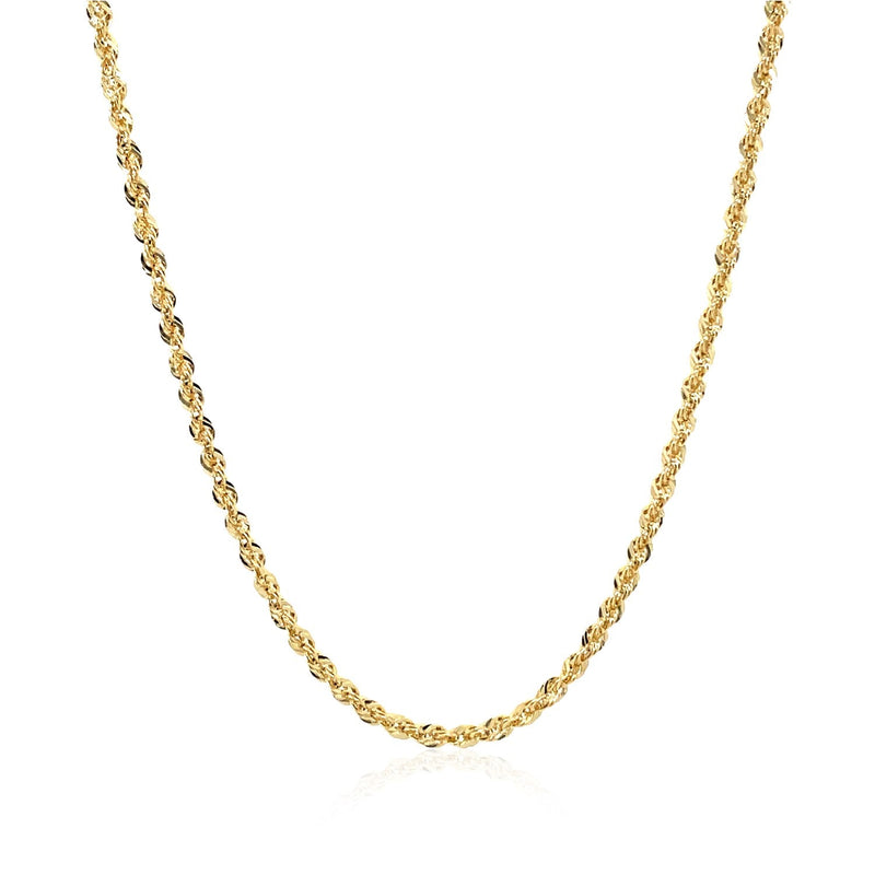 Bids.com 10K Yellow Gold Hollow Diamond Cut Rope Chain (2.00 mm) Necklaces