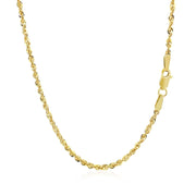 Bids.com 10K Yellow Gold Hollow Diamond Cut Rope Chain (2.00 mm) Necklaces