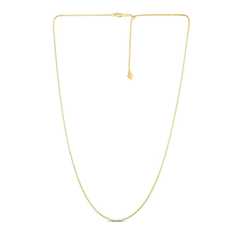 Bids.com 14k Yellow Gold Adjustable Popcorn Chain 1.3mm Necklaces