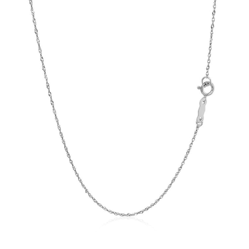 Bids.com 14k White Gold Singapore Chain 0.8mm Necklaces