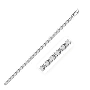Bids.com 2.9mm 14k White Gold Heart Bracelet Bracelets