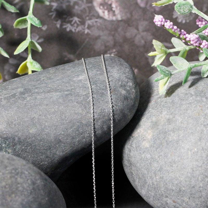 Bids.com 14k White Gold Oval Cable Link Chain 0.97mm Necklaces