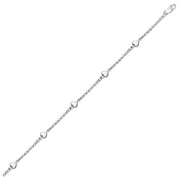 Bids.com 14k White Gold Anklet with Puffed Heart Design Accessories