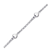 Bids.com 14k White Gold Anklet with Puffed Heart Design Accessories