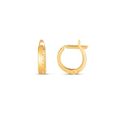 Bids.com 14k Yellow Gold Textured Huggie Hoops(3x10mm) Earrings