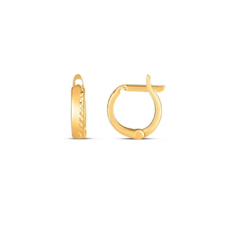 Bids.com 14k Yellow Gold Textured Huggie Hoops(3x10mm) Earrings