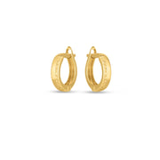 Bids.com 14k Yellow Gold Textured Huggie Hoops(3x10mm) Earrings