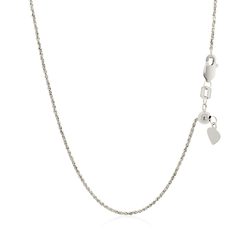Bids.com 14k White Gold Adjustable Rope Chain 1.0mm Necklaces