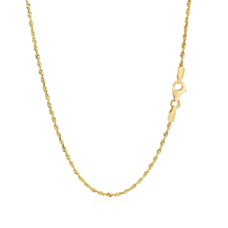 Bids.com 14k Yellow Gold Solid Diamond Cut Rope Chain (1.60 mm) Necklaces
