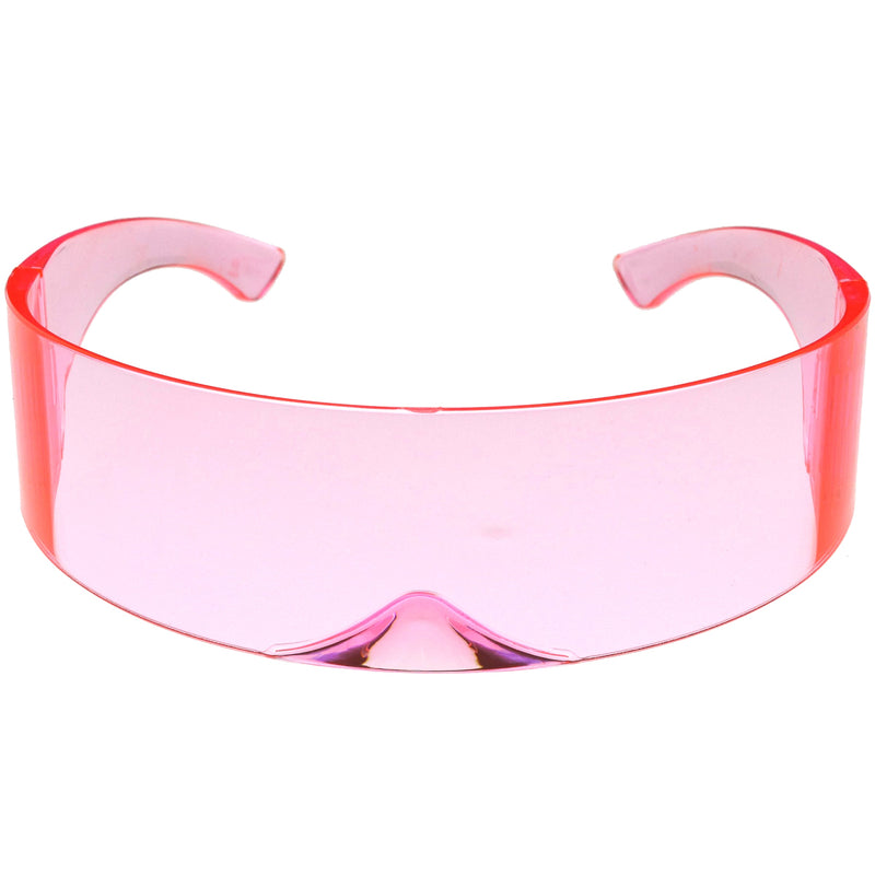 zeroUV Futuristic Retro Color Tinted Wrap Around Shield Sunglasses D175 Sunglasses