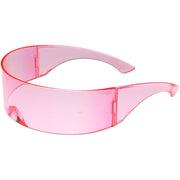 zeroUV Futuristic Retro Color Tinted Wrap Around Shield Sunglasses D175 Sunglasses