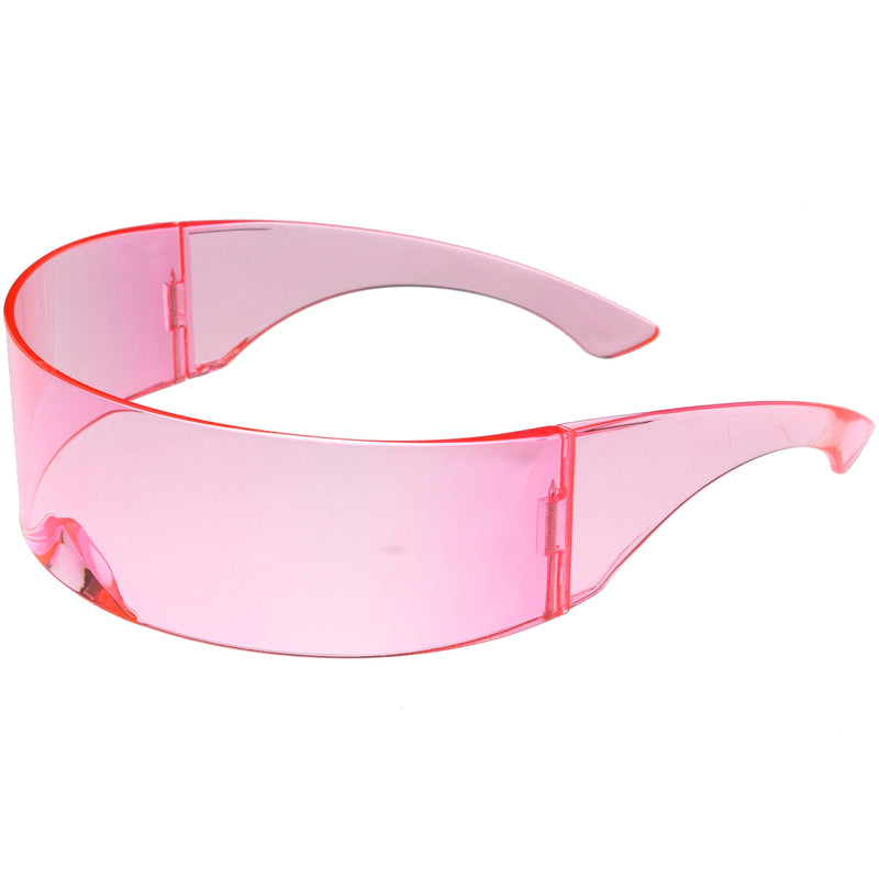 zeroUV Futuristic Retro Color Tinted Wrap Around Shield Sunglasses D175 Sunglasses