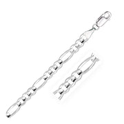 Bids.com 6.0mm 14k White Gold Solid Figaro Bracelet Bracelets