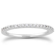 Bids.com 14k White Gold Slim Profile Diamond Micro Prong Diamond Wedding Ring Band Rings