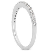 Bids.com 14k White Gold Slim Profile Diamond Micro Prong Diamond Wedding Ring Band Rings