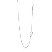 Bids.com 14k White Gold Adjustable Box Chain 0.6mm Necklaces