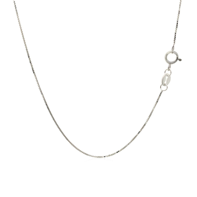 Bids.com 14k White Gold Adjustable Box Chain 0.6mm Necklaces