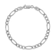 Bids.com 4.6mm 14k White Gold Solid Figaro Bracelet Bracelets