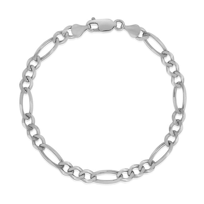 Bids.com 4.6mm 14k White Gold Solid Figaro Bracelet Bracelets