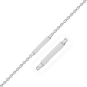 Bids.com 14k White Gold Figaro Chain Fancy Children's ID Bracelet Bracelets