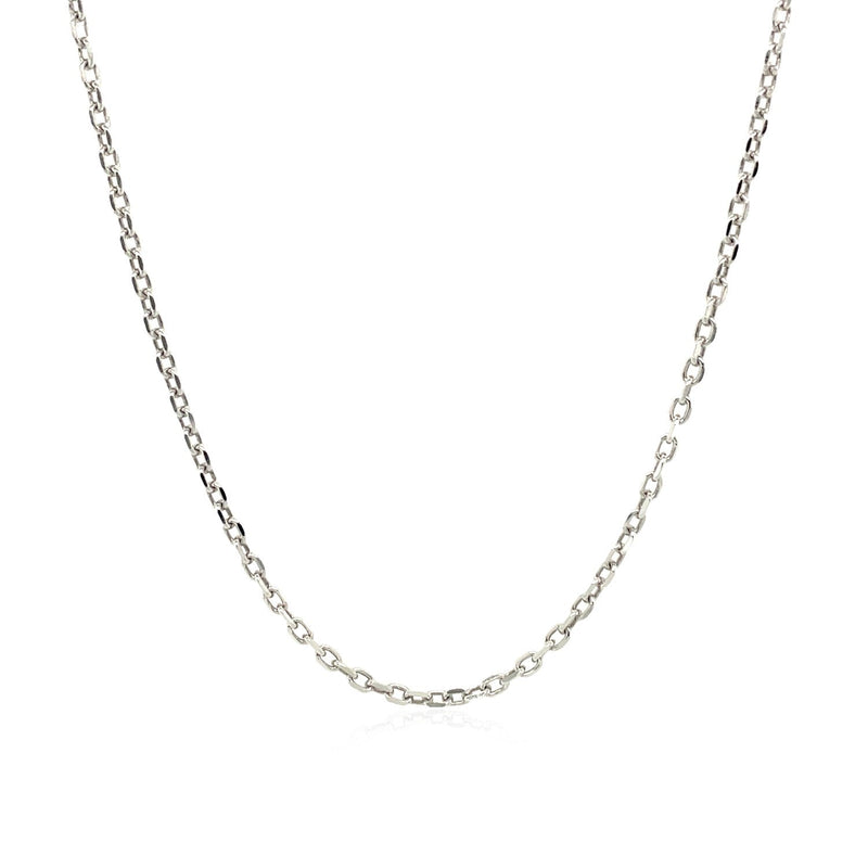 Bids.com Sterling Silver Rhodium Plated Cable Chain 1.5mm Necklaces