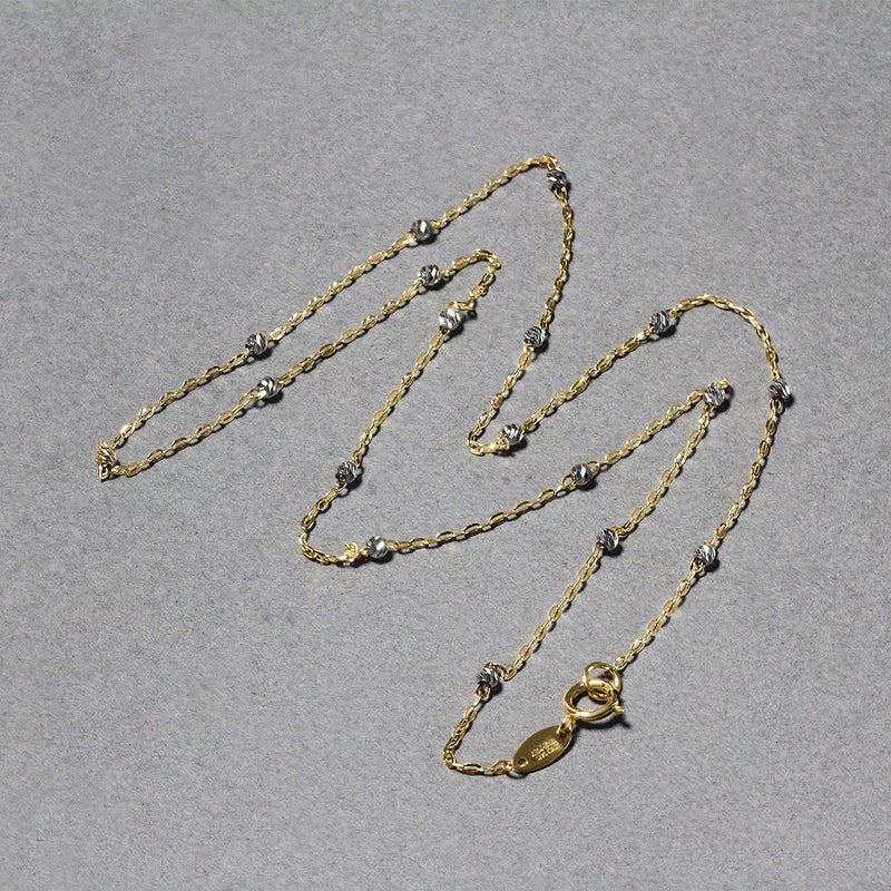 Bids.com Diamond Cut Bead Links Pendant Chain in 14k Two Tone Gold (3.5mm) Necklaces