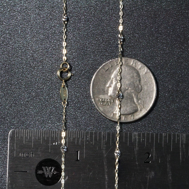 Bids.com Diamond Cut Bead Links Pendant Chain in 14k Two Tone Gold (3.5mm) Necklaces