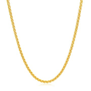Bids.com 2.1mm 14k Yellow Gold Round Wheat Chain Necklaces