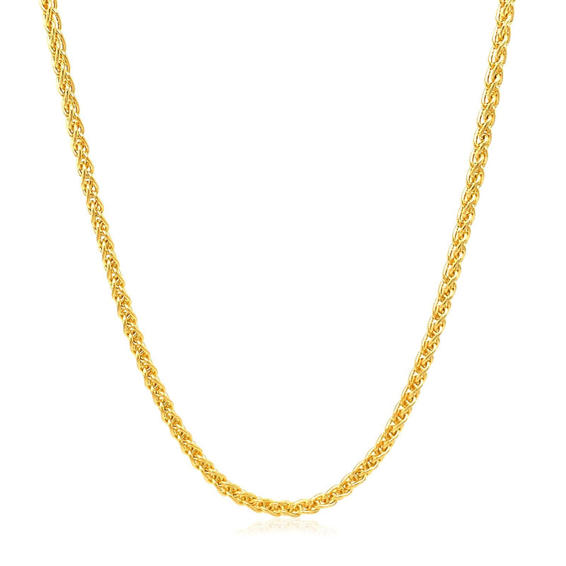 Bids.com 2.1mm 14k Yellow Gold Round Wheat Chain Necklaces