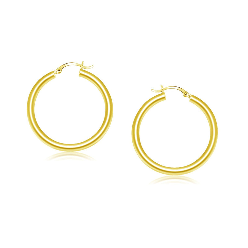 Bids.com 14k Yellow Gold Polished Hoop Earrings (25 mm) Earrings