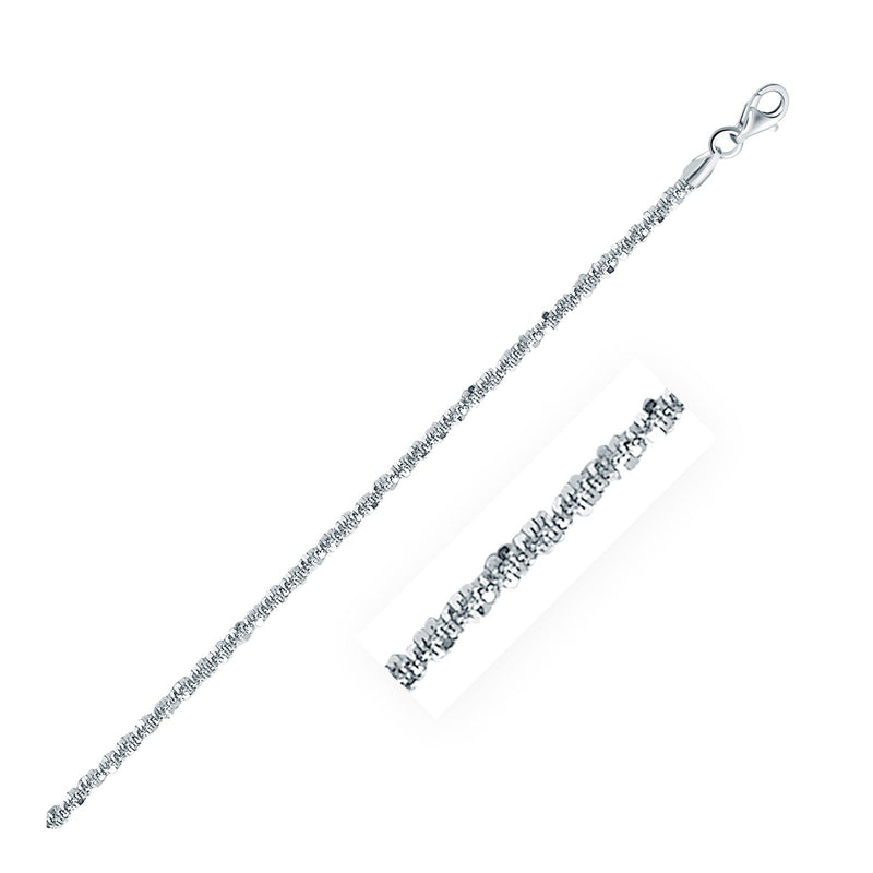 Bids.com Rhodium Plated 2.2mm Sterling Silver Sparkle Style Chain Necklaces