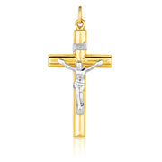 Bids.com 14k Two Tone Gold Cross Pendant Pendants
