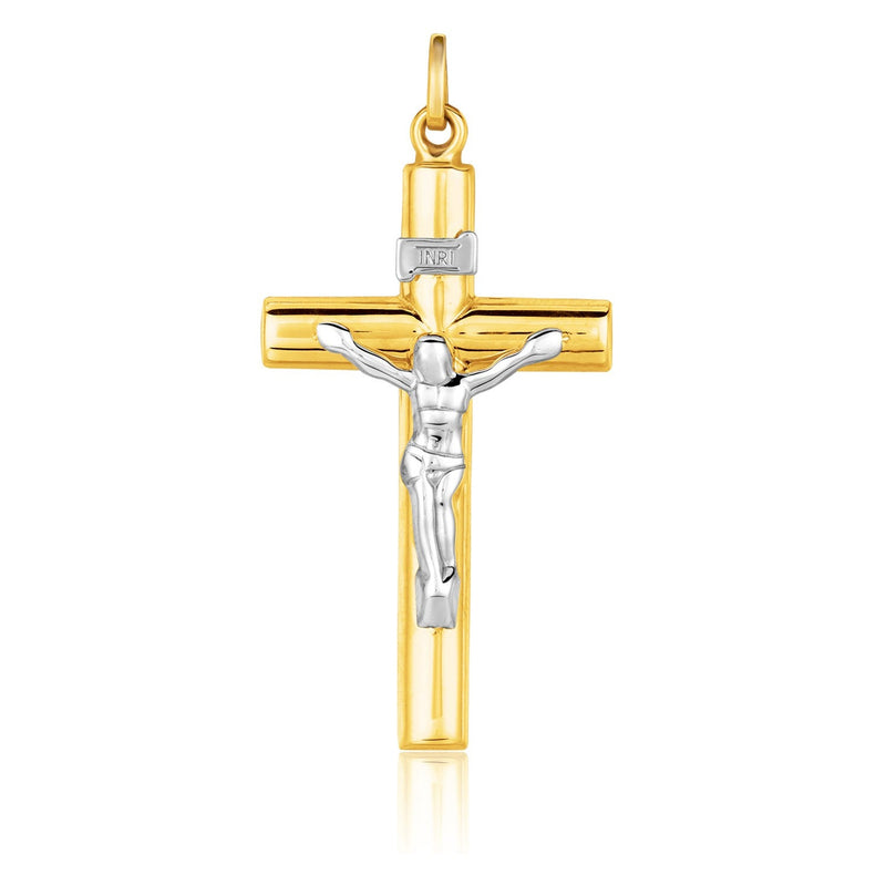 Bids.com 14k Two Tone Gold Cross Pendant Pendants