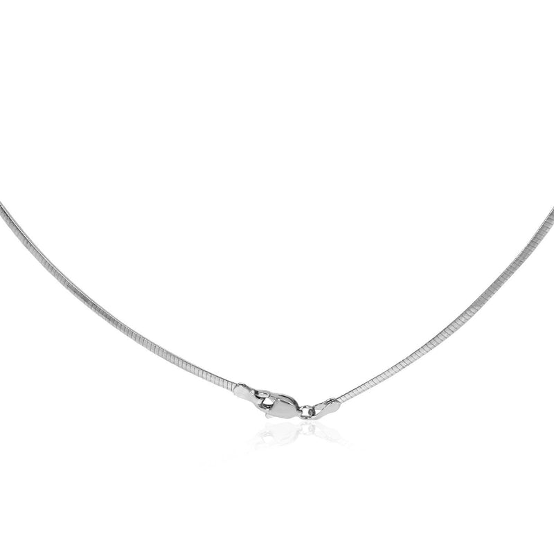 Bids.com 14k White Gold Classic Omega Style Chain (2 mm) Necklaces