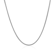 Bids.com 14k White Gold Diamond Cut Round Wheat Chain 1.2mm Necklaces