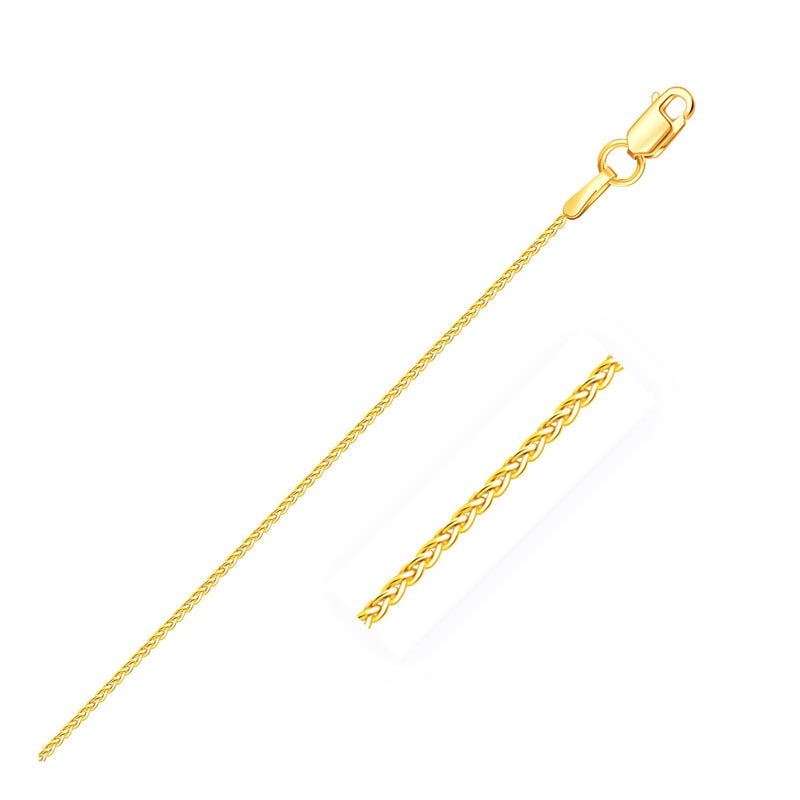 Bids.com 14k Yellow Gold Round Wheat Chain 1.0mm Necklaces