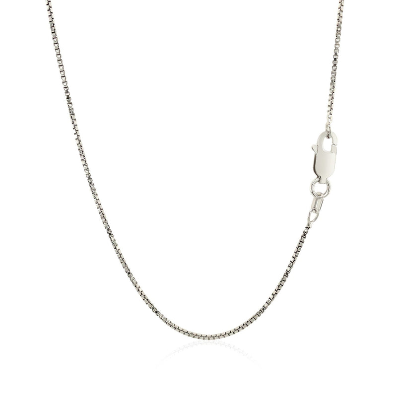 Bids.com Sterling Silver Rhodium Plated Box Chain 1.1mm Necklaces