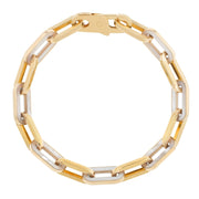 Bids.com 14k Yellow Gold MOP Paperclip Gem Link Bracelet (7.00 mm) Bracelets