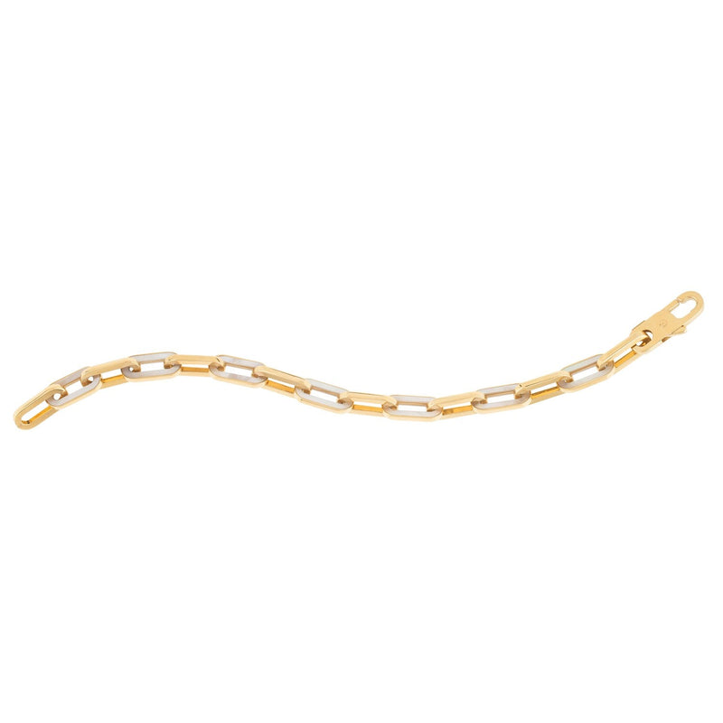 Bids.com 14k Yellow Gold MOP Paperclip Gem Link Bracelet (7.00 mm) Bracelets