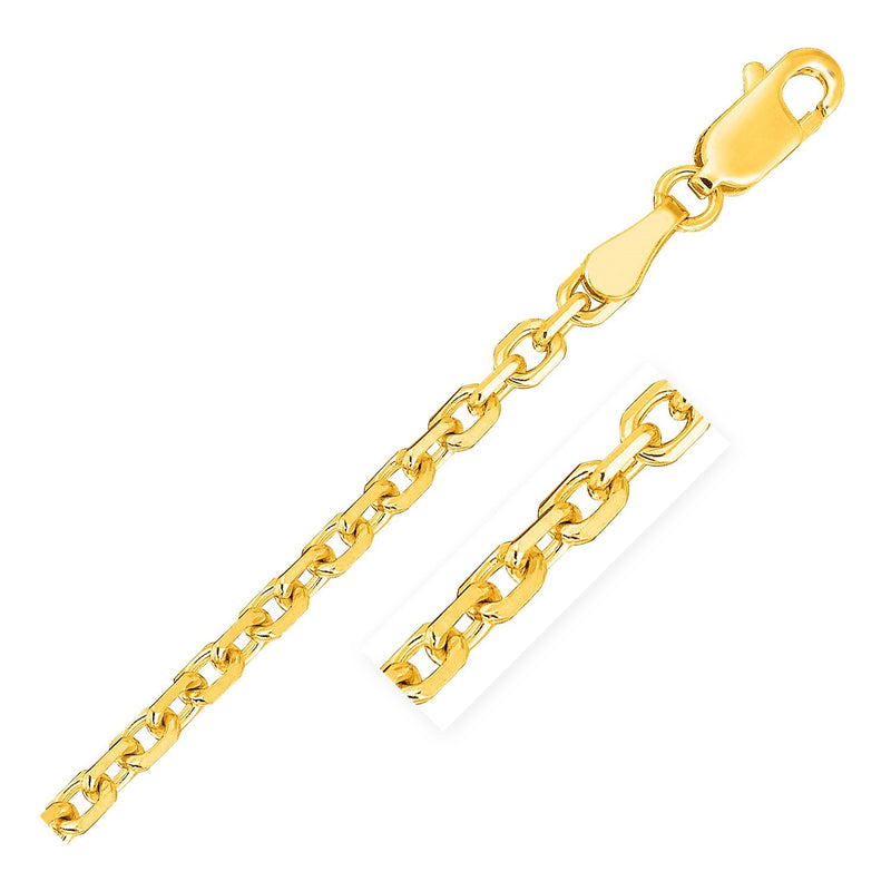 Bids.com 2.6mm 14k Yellow Gold Diamond Cut Cable Link Chain Necklaces
