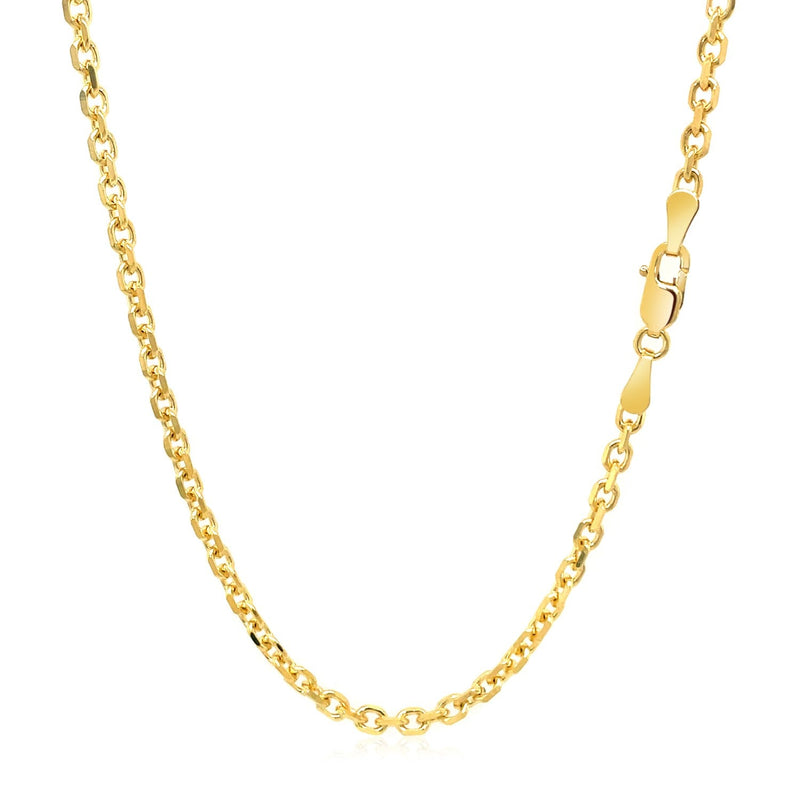 Bids.com 2.6mm 14k Yellow Gold Diamond Cut Cable Link Chain Necklaces