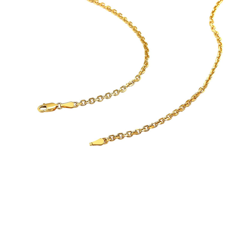 Bids.com 2.6mm 14k Yellow Gold Diamond Cut Cable Link Chain Necklaces