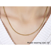 Bids.com 2.6mm 14k Yellow Gold Diamond Cut Cable Link Chain Necklaces