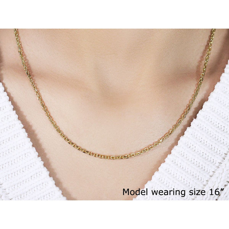 Bids.com 2.6mm 14k Yellow Gold Diamond Cut Cable Link Chain Necklaces