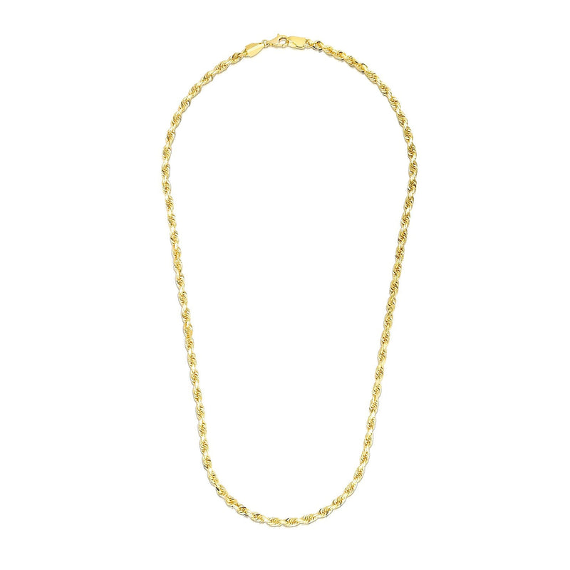 Bids.com 3.5mm 14k Yellow Gold Solid Diamond Cut Rope Chain Necklaces
