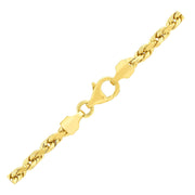 Bids.com 3.5mm 14k Yellow Gold Solid Diamond Cut Rope Chain Necklaces