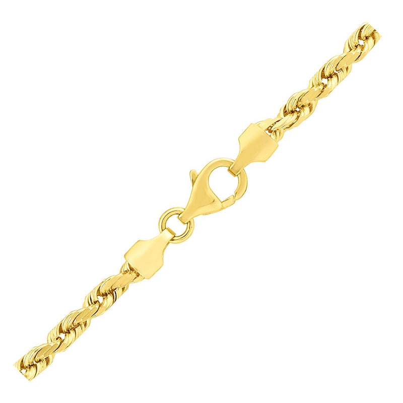 Bids.com 3.5mm 14k Yellow Gold Solid Diamond Cut Rope Chain Necklaces
