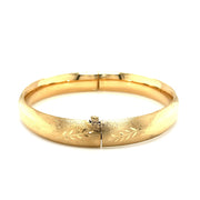 Bids.com Classic Floral Carved Bangle in 14k Yellow Gold (10.0mm) Bracelets