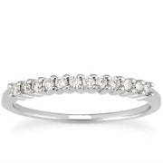 Bids.com 14k White Gold Raised Shared Prong Diamond Wedding Ring Band Rings